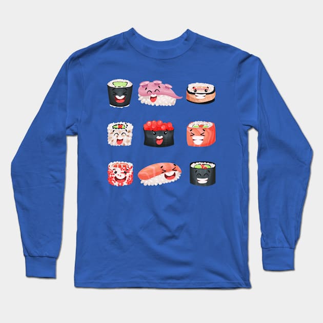Sushi Funny Collection Long Sleeve T-Shirt by Mako Design 